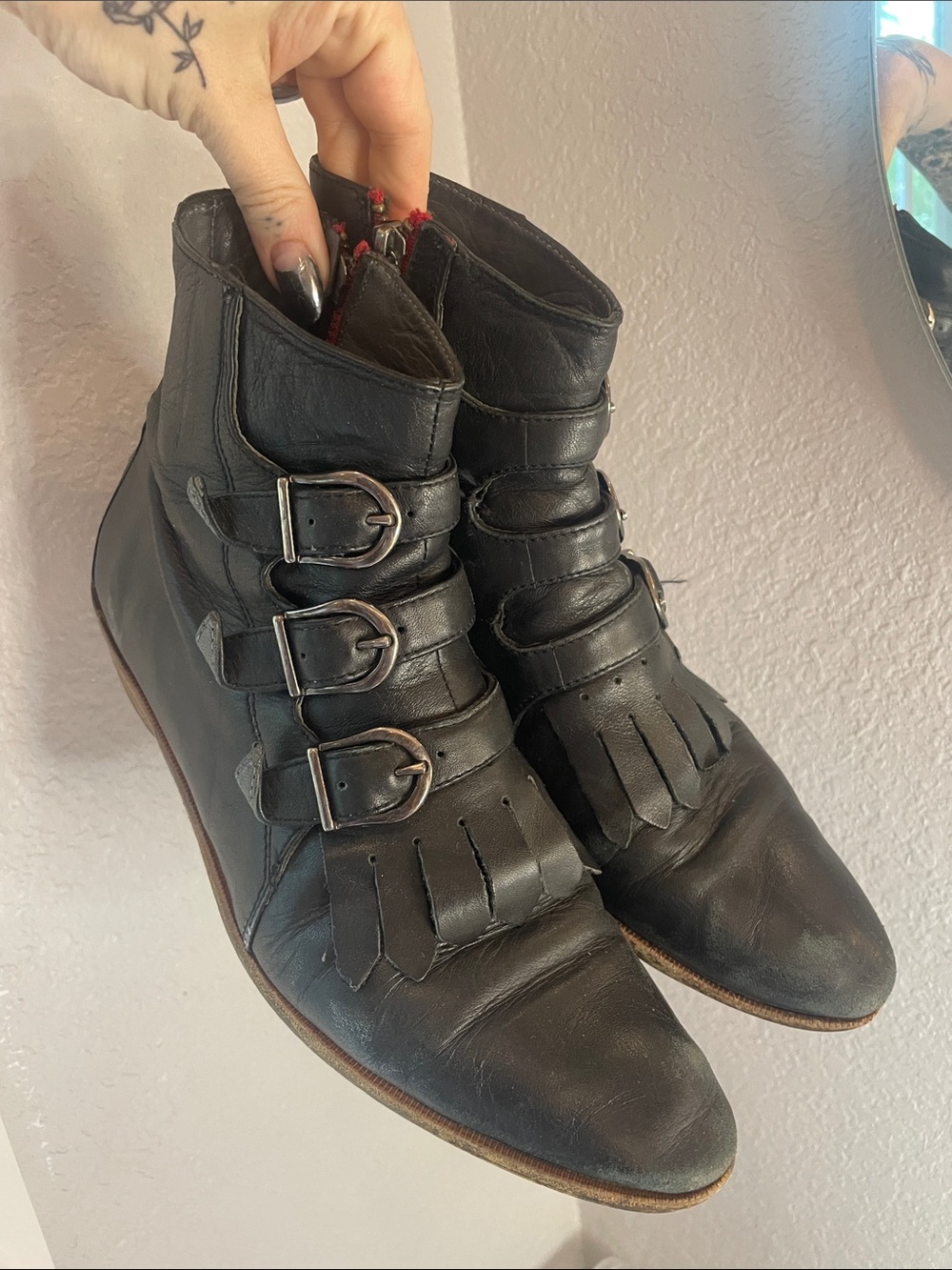 MODERN VICE Classic Boots JETT Black 3 Buckle Booties womens